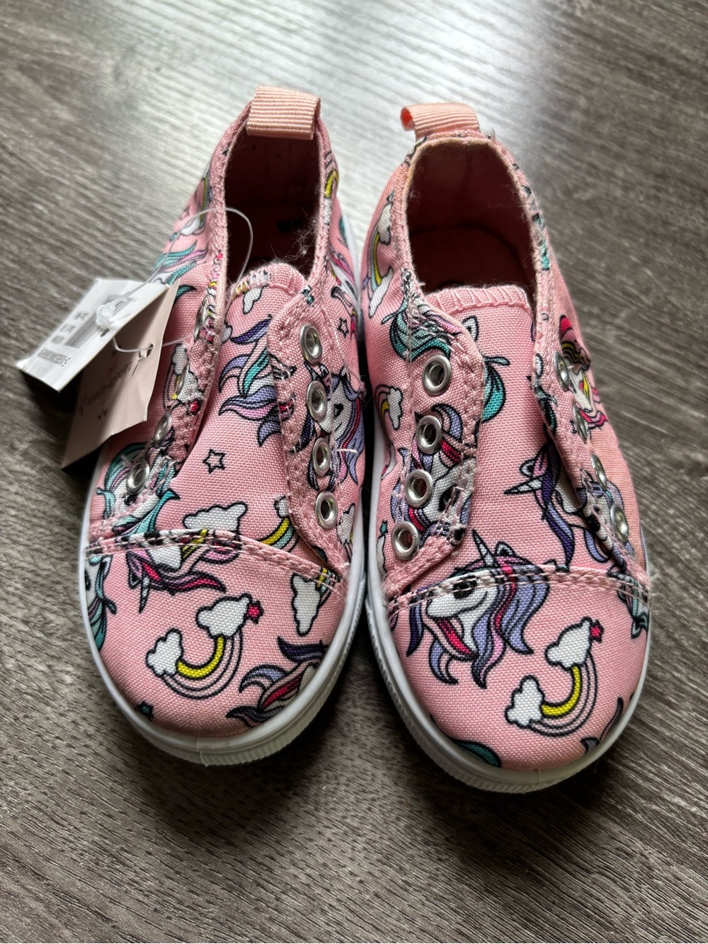 Kids Pink Unicorn Slip-On Canvas Shoes